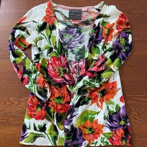 Anthropologie Guinevere floral cardigan size M